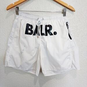 BALR. White Swim Trunks with Interior Lining